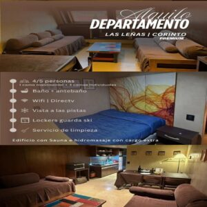 730 CORINTO. Hasta 5 personas PREMIUM, con 1 cama Matrimonial  y 1 Baño